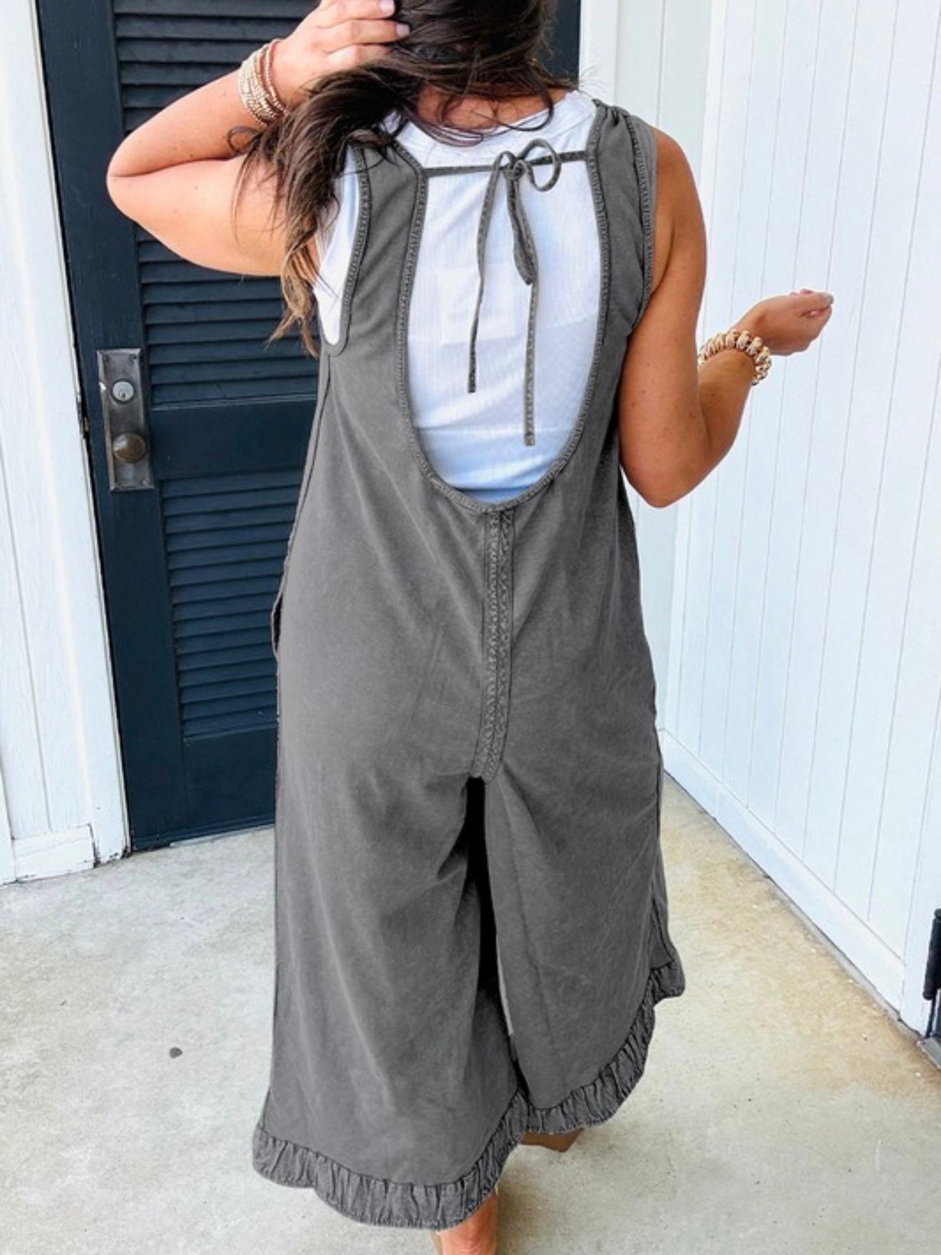 Slate Ruffle Hem Jumpsuit
