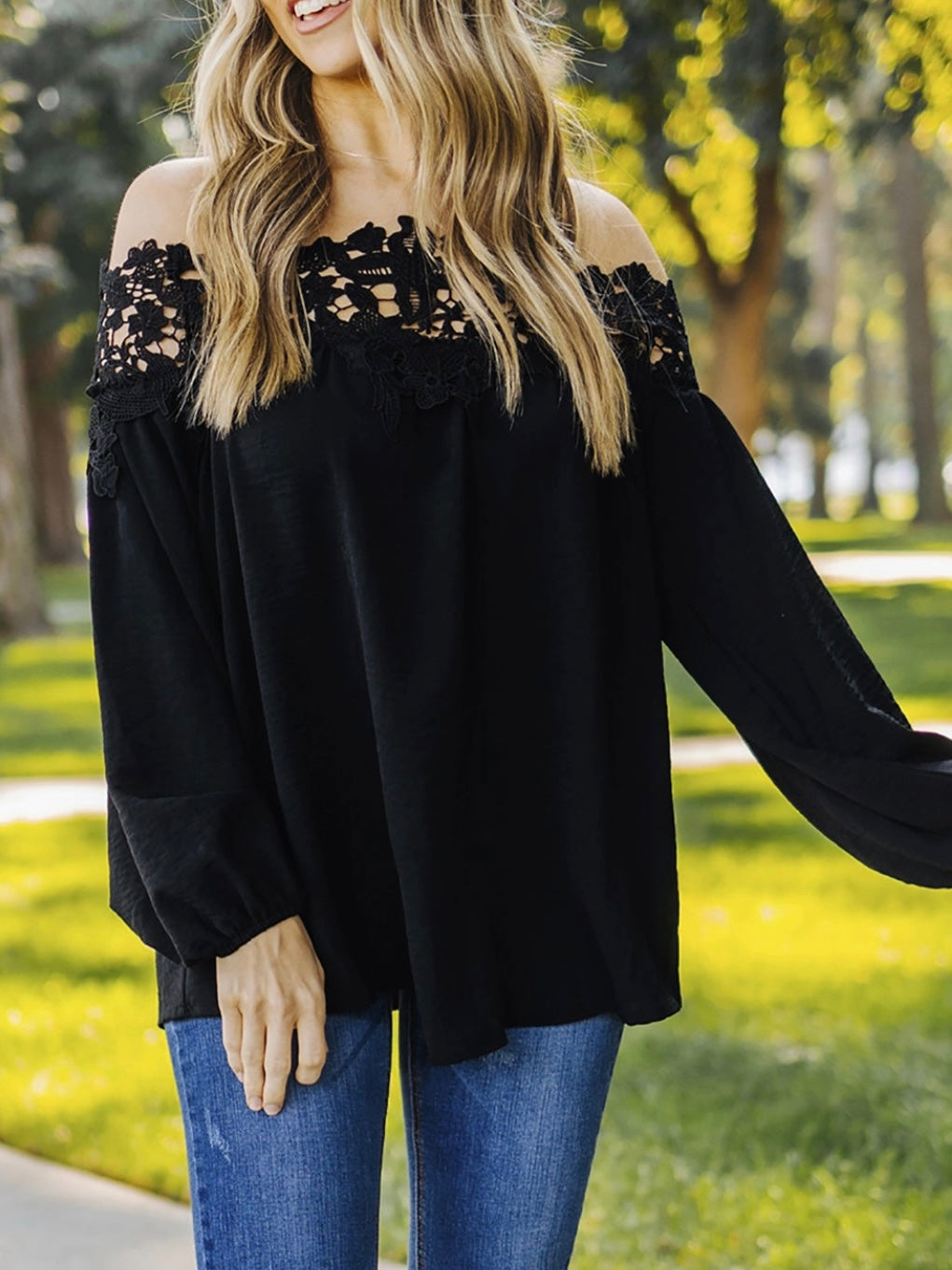 Midnight Off Shoulder Top
