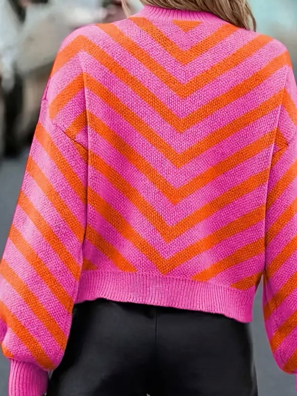Sunset Chevron Knit Sweater