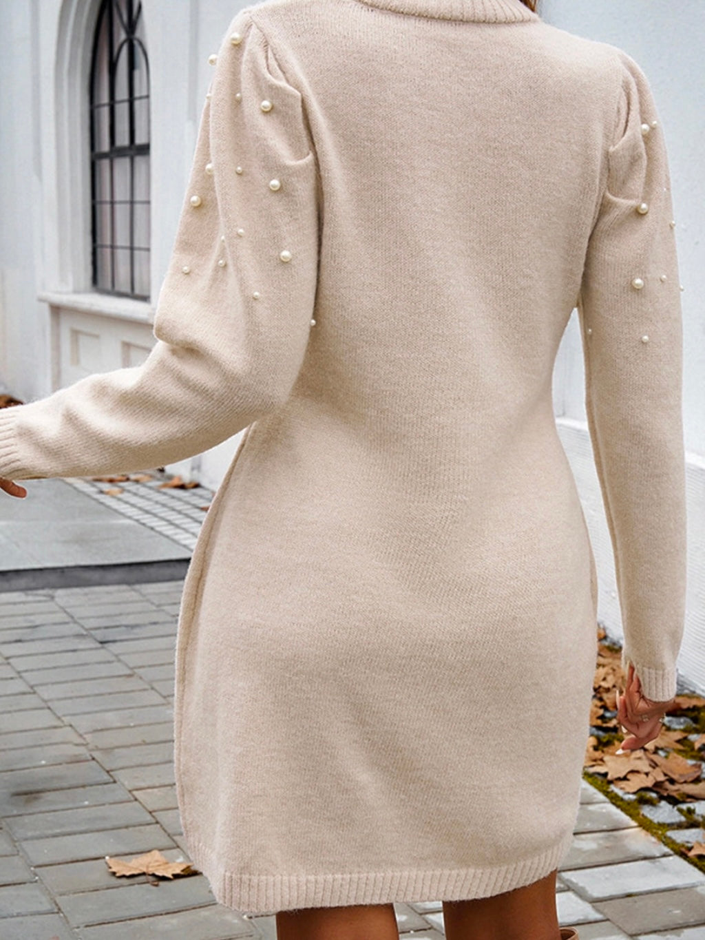 Opulent Pearl Sweater Dress
