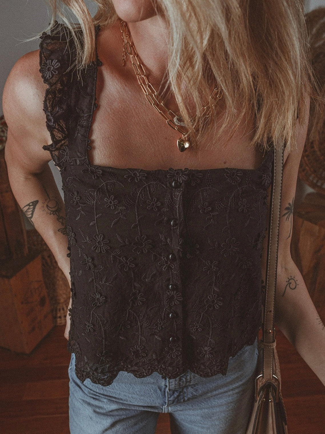 Midnight Lace Camisole Tank