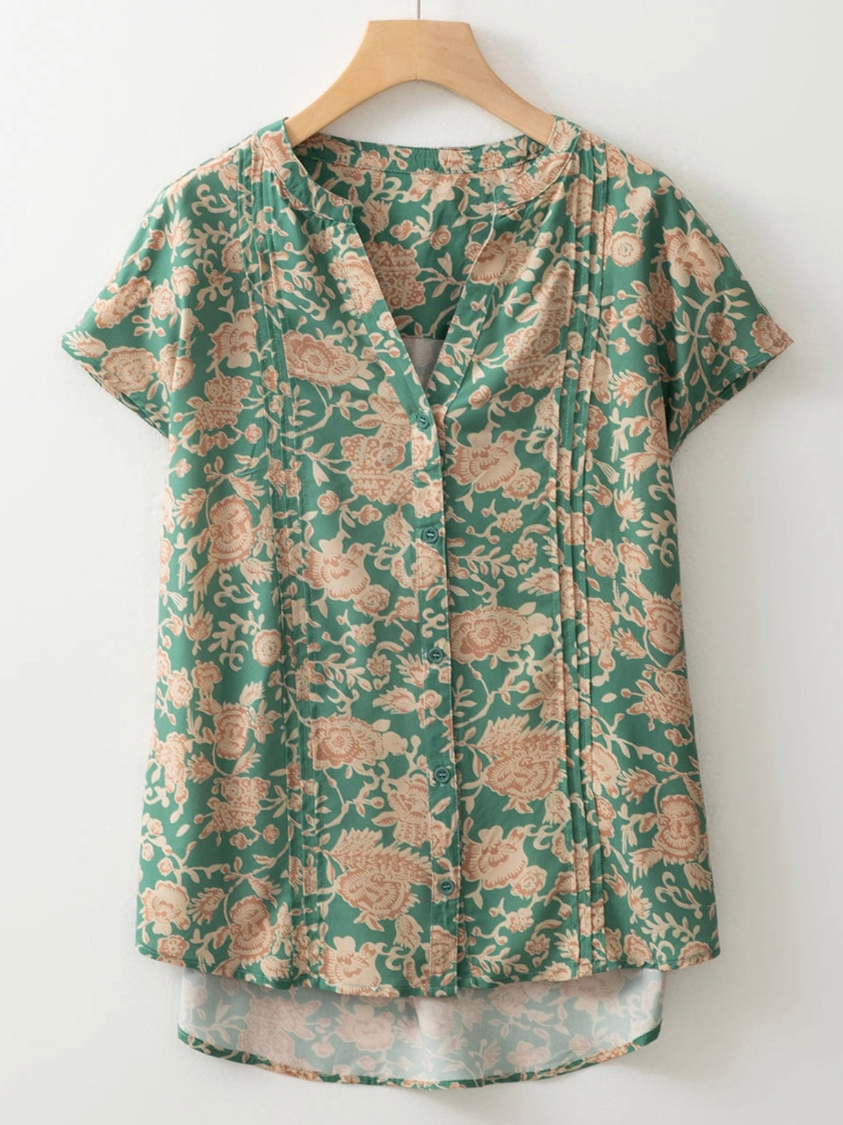 Sage Garden Button Top