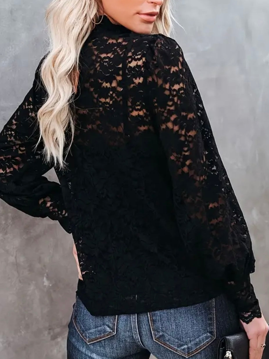 Black Night Lace Top