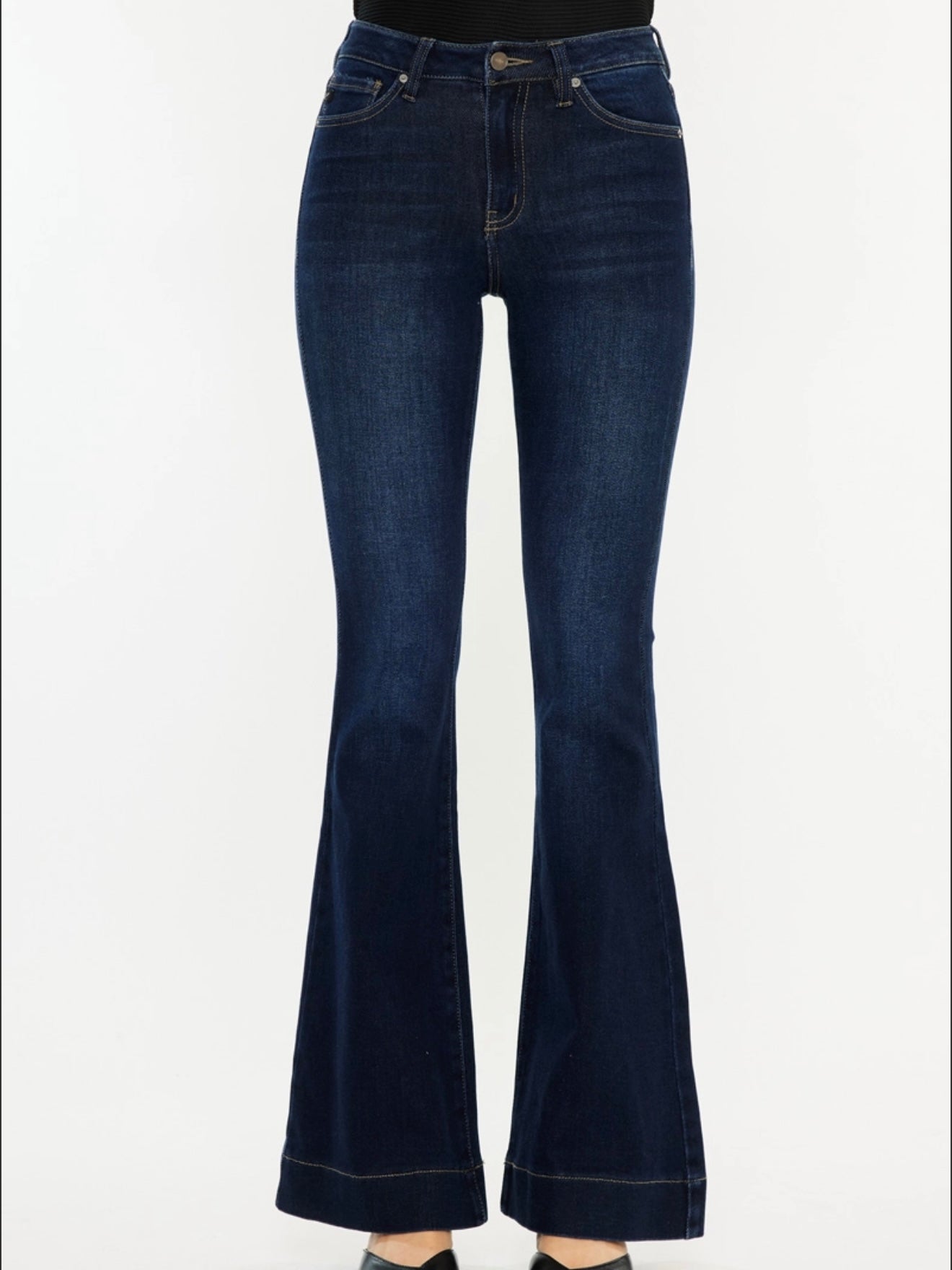 Roxxee Dark High Rise Flare Jeans