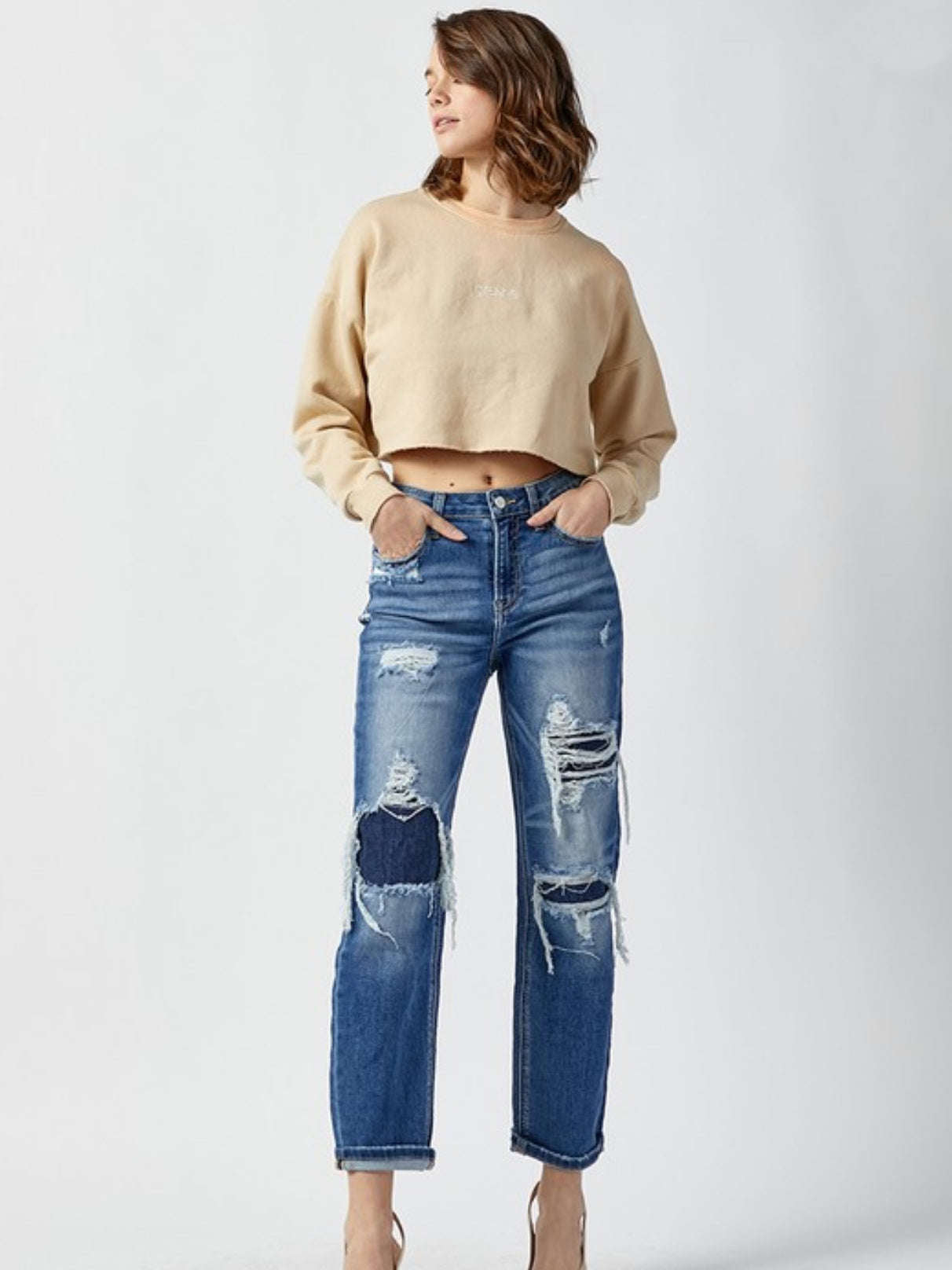 Lourdes Distressed Denim Jeans