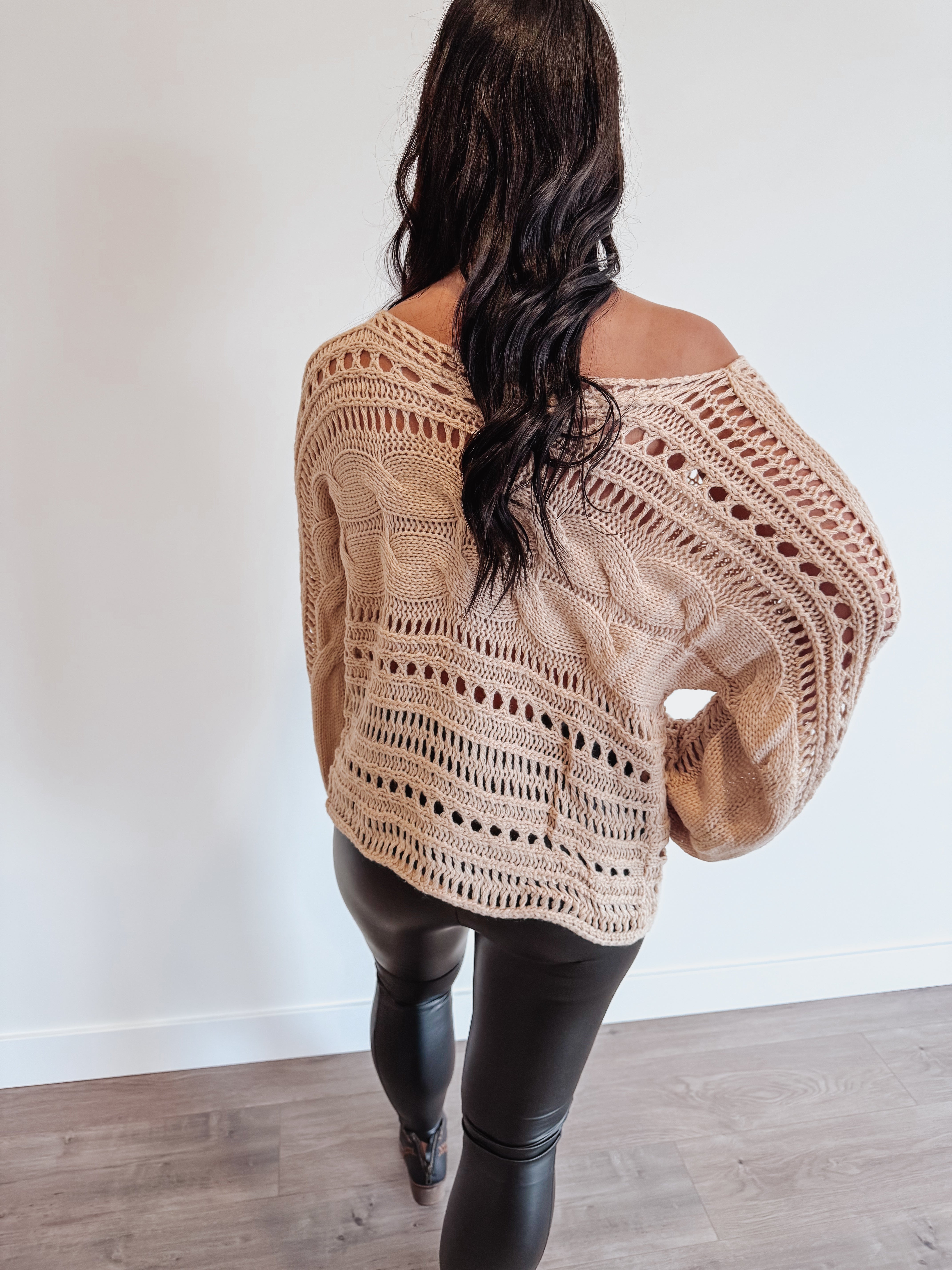 Sandswept Cable Knit Sweater
