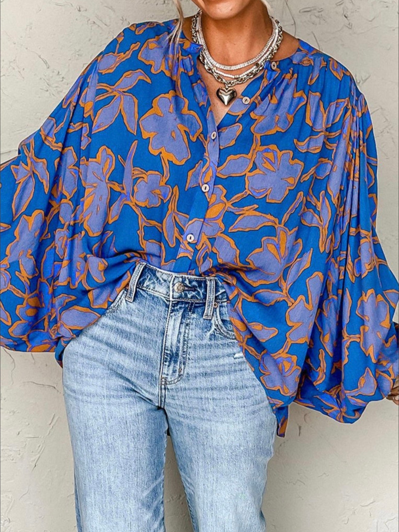 Cobalt Bloom Blouse