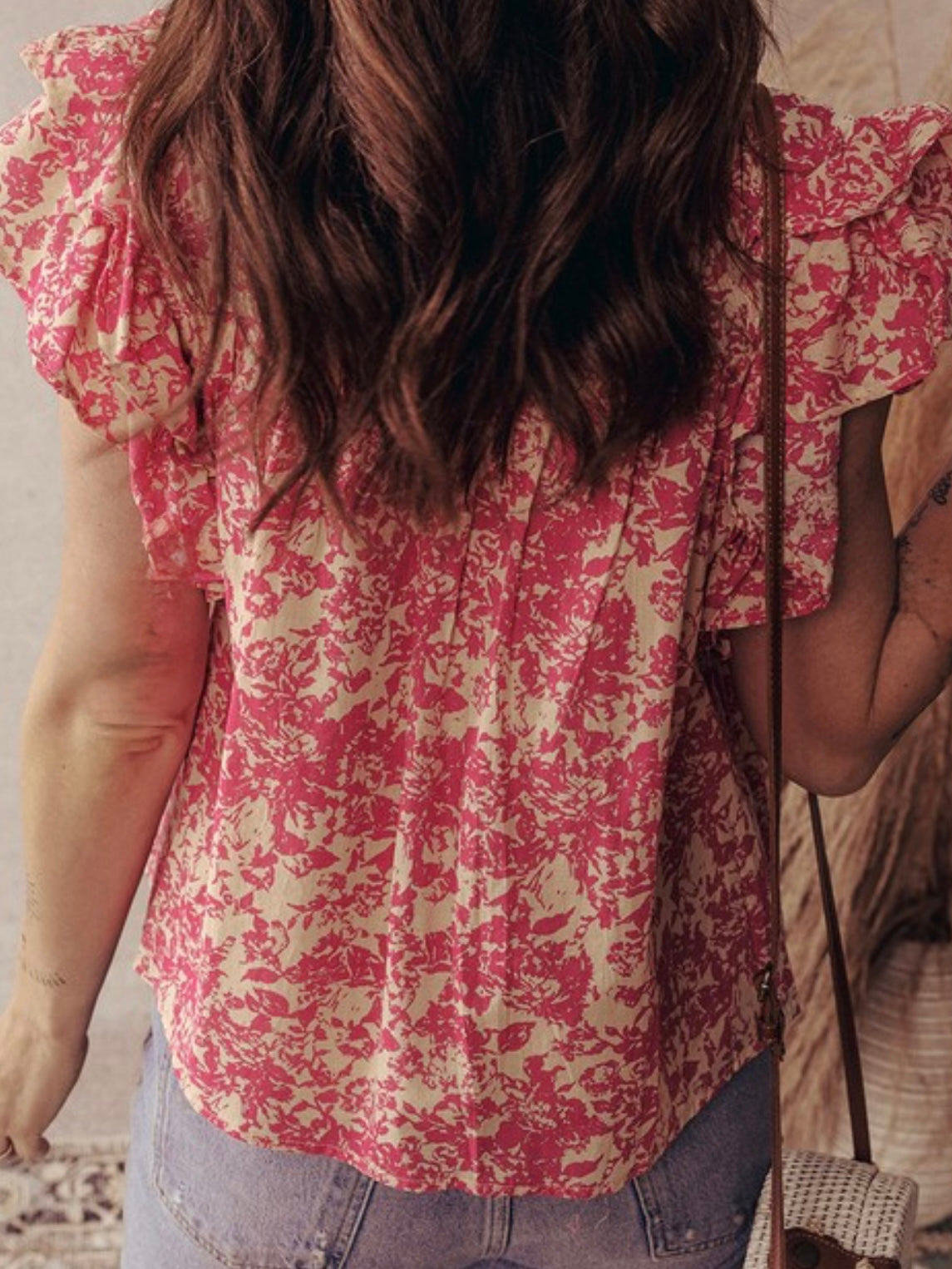 Pink Peony Flutter Blouse
