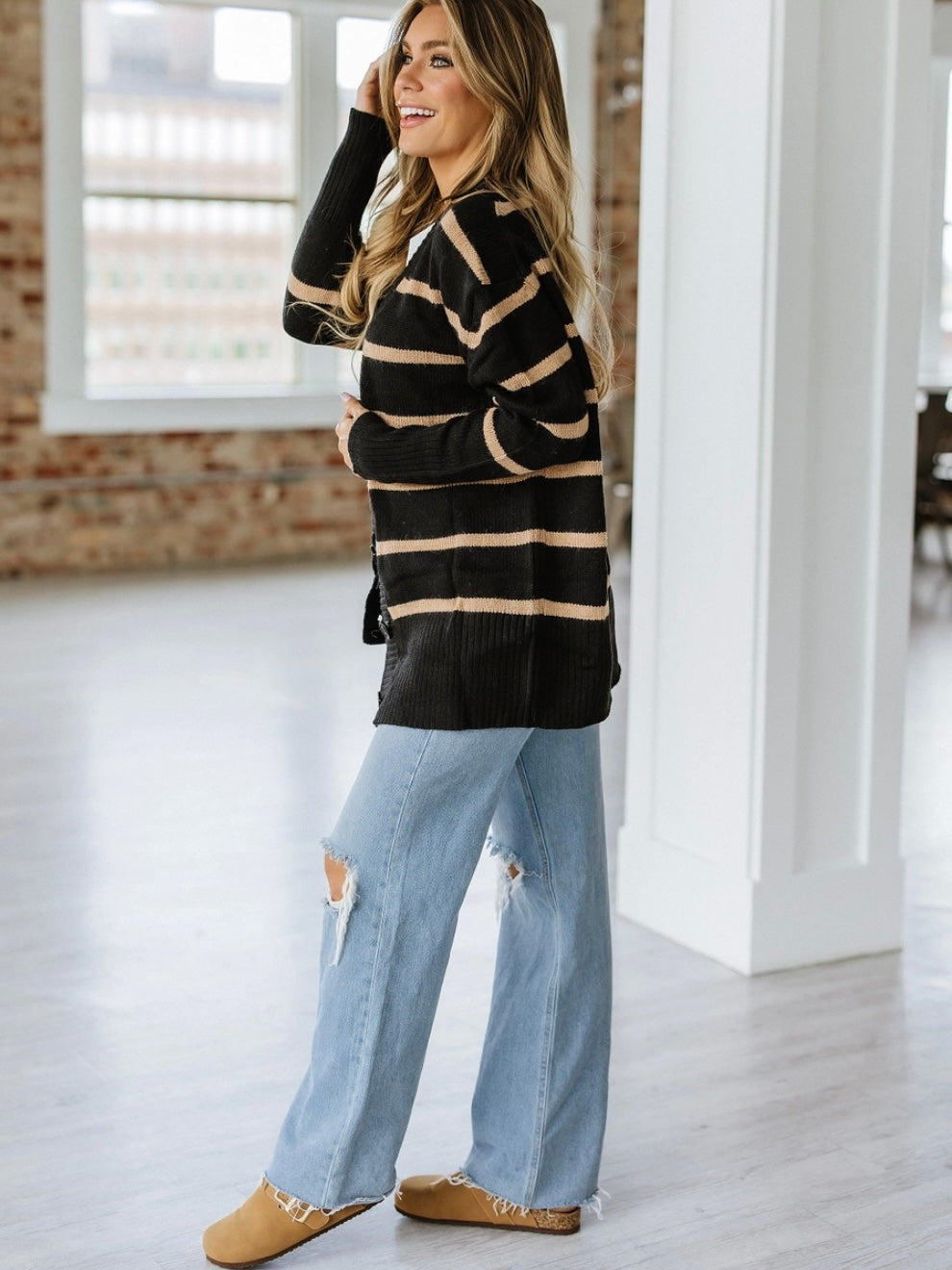 Midnight Stripe Cardigan