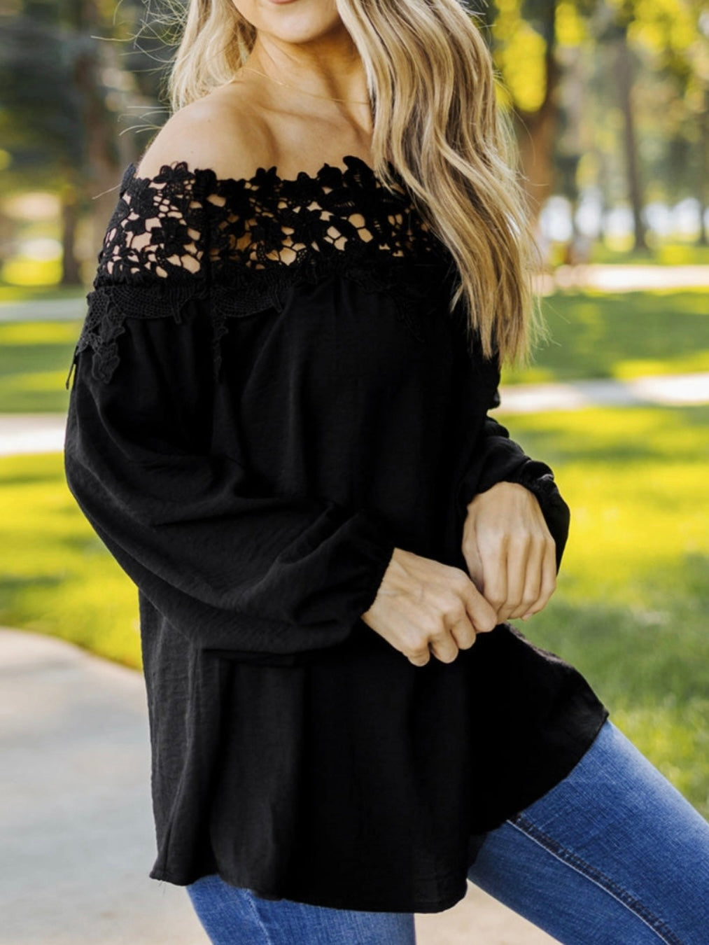 Midnight Off Shoulder Top