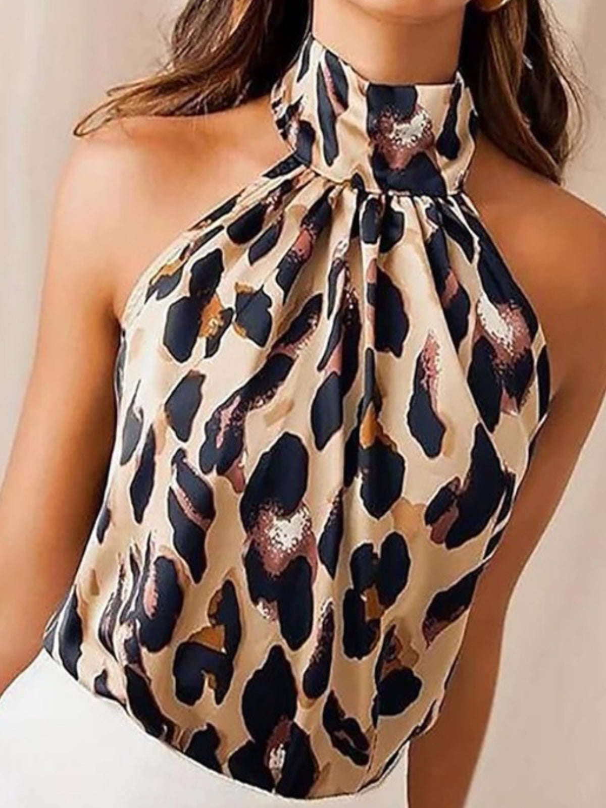 Cleos Leopard Halter Top {pre-order}
