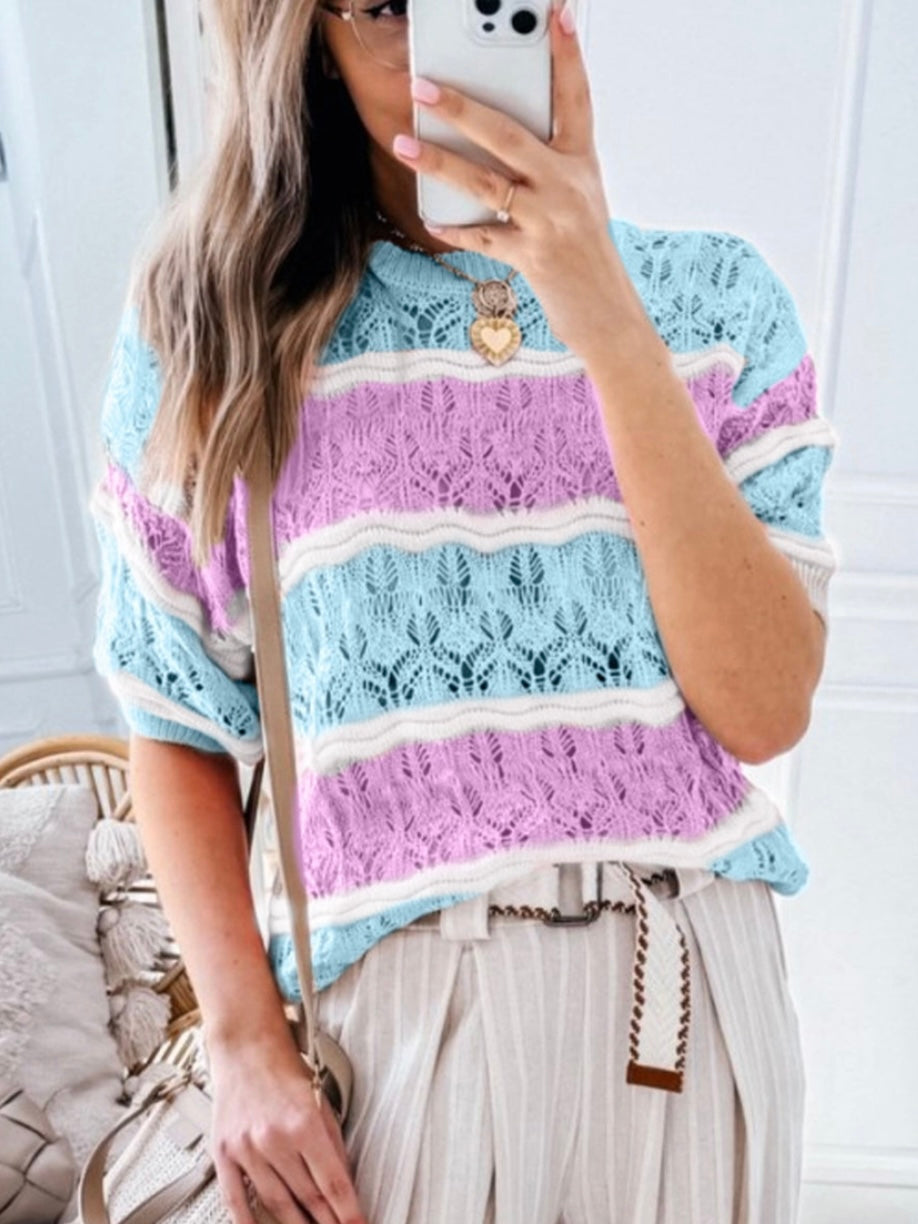Cotton Candy Crochet Tee